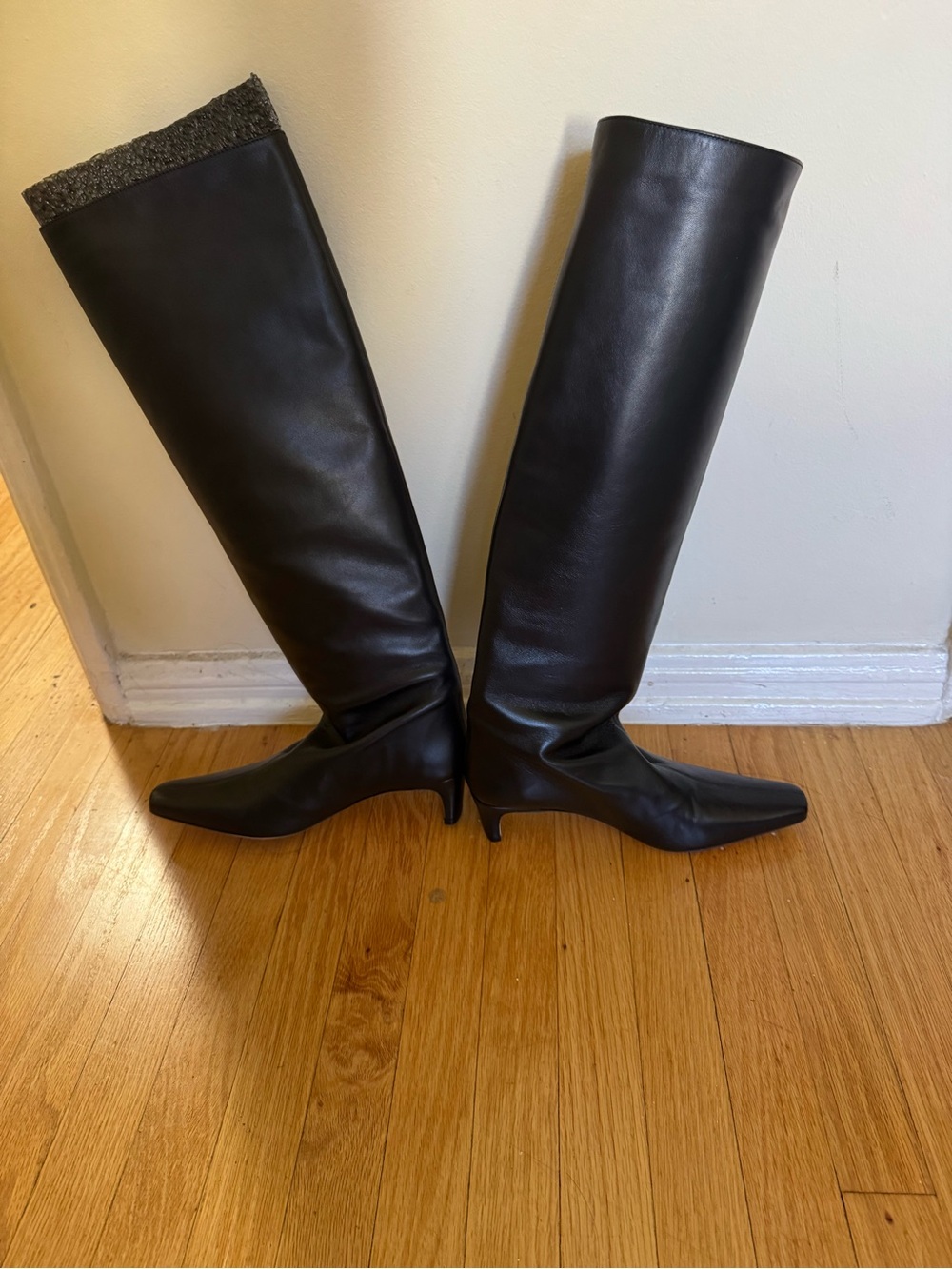 New STAUD Wally knee high leather boots in Black 36